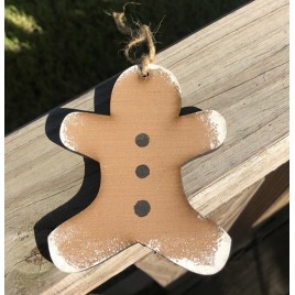 Wood Gingerbread Christmas Ornament