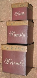01-2906 Faith Family Friends set of 3 paper mache nesting boxes 
