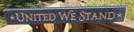 90519UWS-United We Stand Wood Sign
