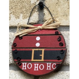  Ho Ho Ho Santa Ball Wood Ornament