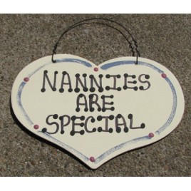 1002 - Nannies are Special  wood heart 