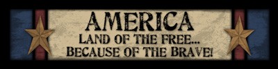 Primitive Wood Block 101LF - America Land of the Free...Because of the Brave! 