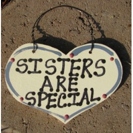  1024 - Sisters Are Special  smalll wood Heart 