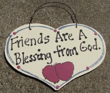 1030F - Friends Are  a Blessing from God wood sign