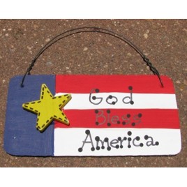  10977AF - God Bless America Wood Sign