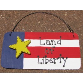 Patriotic Wood Sign 10977LOL - Land of Liberty 