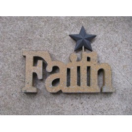 10979CBR - Faith wood Cutout with black metal star