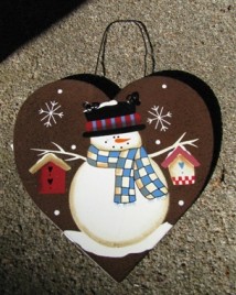 Heart Metal 1115 Snowman Christmas Ornament 
