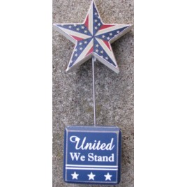 11535AUWS - United we Stand wood block with star