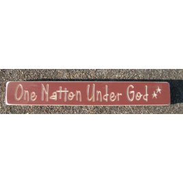 Primitive Engraved Wood Block 12007 One Nation Under God 