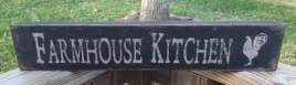Primitive Wood Block   12648  Farmhouse Kitchen with Rooster