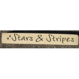 Primitive Engraved Wood Block 12SAS Stars and Stripes 