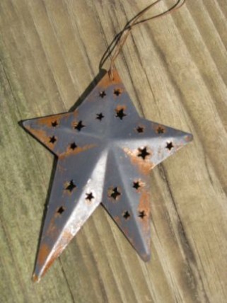  WD1382B - Blue Metal Star Ornament 