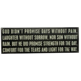 Primitive Wood Box Sign 15889 God Didn't Promise Days without Pain