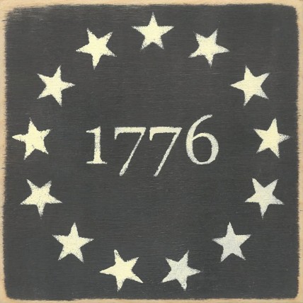 (5x5-281) 1776 with stars wood block (5x5-281) 1776 with stars wood block