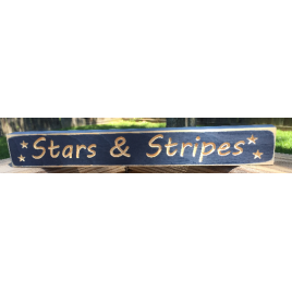 Primitive Engraved Wood Block 1800 Stars & Stripes  