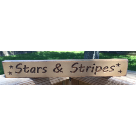  Stars & Stripes Tan  1802 Primitive Engraved Wood Block