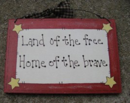 191F-Land of the Free wood sign