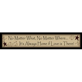 222NMW - No Matter What, No matter where...It's always home if love is there!  wood block