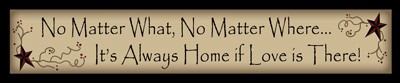 222NMW - No Matter What, No matter where...It's always home if love is there!  wood block