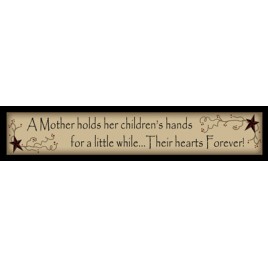 225MHCH - A Mother Holds her children's hands wood block 