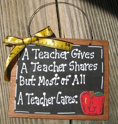 Teacher Gifts  24104 A Teacher Cares Wood Slate