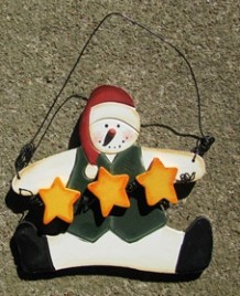 2457SN - Snowman with gold Stars 