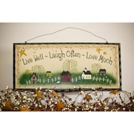 2480  Live Well  Laugh Often  Love Much Wood Sign