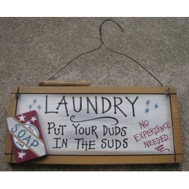 Primitive Wood Sign 26817 - Laundry Duds in the Suds