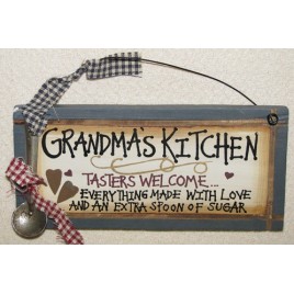 27066GK - Grandmas Kitchen Tasters Welcome Wood Sign