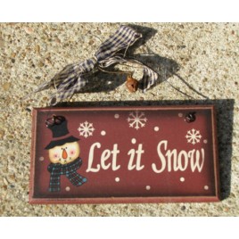28927LIS - Let It Snow wood sign 