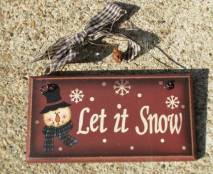 28927LIS - Let It Snow wood sign 