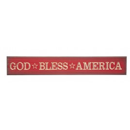God Bless America Engraved Wood Sign 