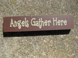 31422AGH- Angels Gather Here Wood Block 