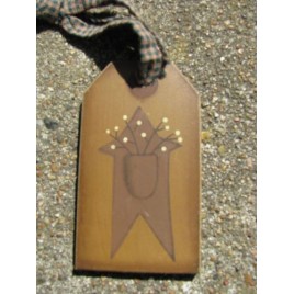 Primitive 31599R- Star Wood Gift Tag