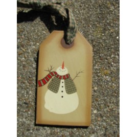 31617s  Snowman Wood Gift Tag
