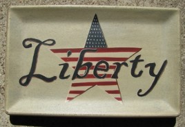 31674L - Liberty Rectangle star wood plate 