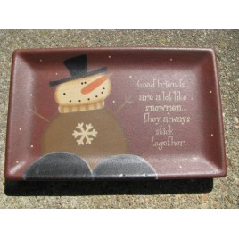 31915G- Good Friends are alot like Snowmen , they always stick together wood plate