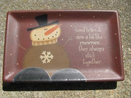 31915G- Good Friends are alot like Snowmen , they always stick together wood plate