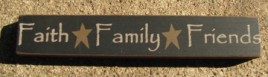32328FB - Faith Family Friends wood block 