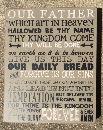 Primitive Wood Box Sign 32710 The Lord's Prayer 