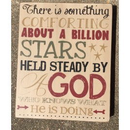 Primitive wood Box Sign 32721 - There is something comforting about a billion stars