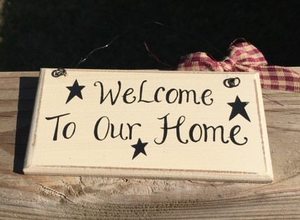  Primitive Wood mini Sign 32901W - Welcome to our Home 