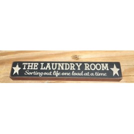 Primitive Wood Block 33246LR - MINI Sign The Laundry Room