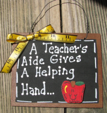 Teacher Gifts 38 Teacher AIde Helping Hand Wood Slate