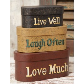 3B1124-Live Laugh Love set of 3 nesting boxes 