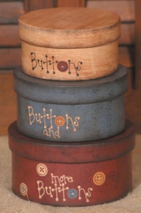 3B1190-Buttons, Buttons and more Buttons set of 3 nesting boxes 
