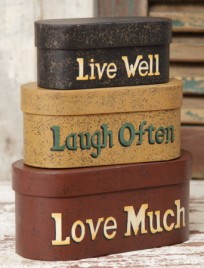 3B1225 - Live Laugh Love set of 3 nesting boxes 