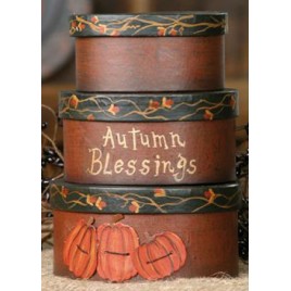  3B1232bm - Autumn Blessings set of 3 boxes pumpkins 