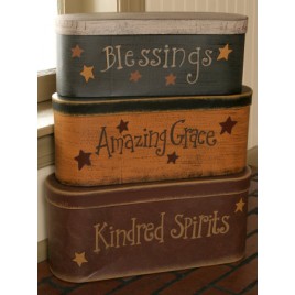 3B1303 - Blessings, Amazing Grace, Kindred Spirits set of 3 nesting Boxes 
